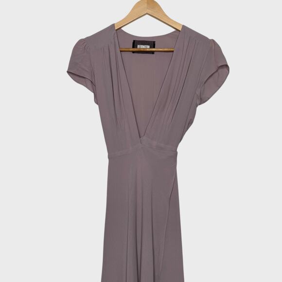 Reformation Blush Wrap Maxi Dress V Neck Flutter Sleeve Wedding Guest Outfit - Picture 5 of 7